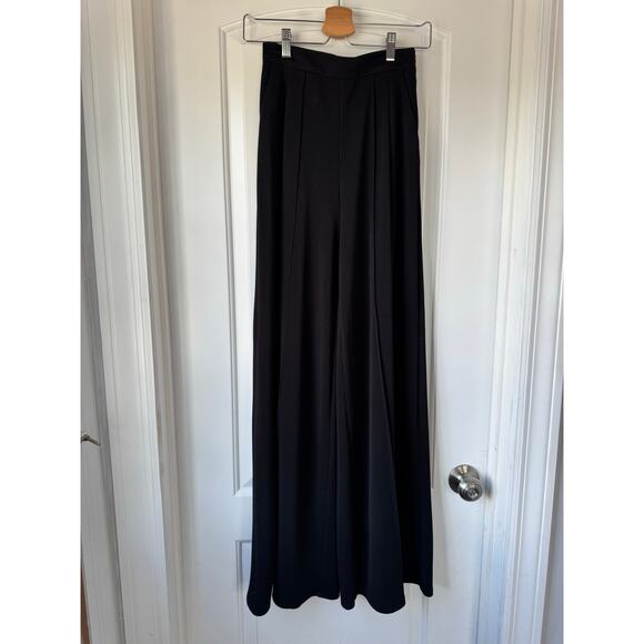 ABS Women’s Wide Leg Trousers Pants Pleated Front Side Zip Black Size 0 - Picture 2 of 8